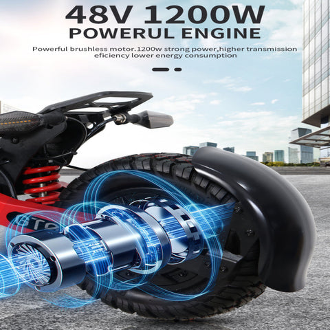 1200W 48V Electric Scooter – 13Ah Battery, Dual Disc Brake Suspension 1200W 48V Electric Scooter – 13Ah Battery, Dual Disc Brake Suspension