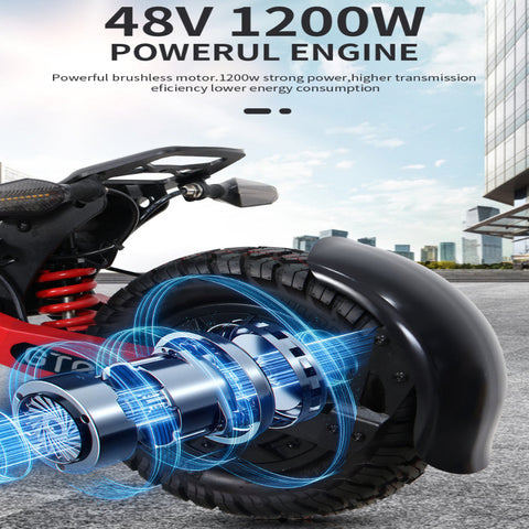 1200W 48V Electric Scooter – 11 Inch 13Ah Dual Disc Brake Suspension 1200W 48V Electric Scooter – 11 Inch 13Ah Dual Disc Brake Suspension