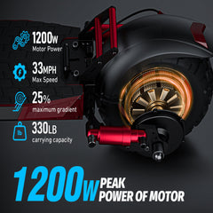 1200W Foldable Electric Scooter – 11 Inch Off-Road Dual Suspension