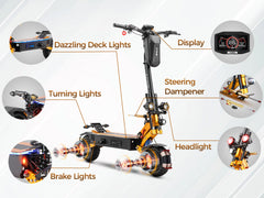 60V Dual Motor Electric Scooter – 11-Inch Foldable Brushless 45km/h E-Scooter 60V Dual Motor Electric Scooter – 11-Inch Foldable Brushless 45km/h E-Scooter