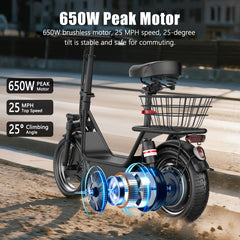 500W 48V Foldable Electric Scooter – Full Suspension for Commuting