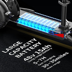 800W Foldable Electric Scooter with Seat – 2 Wheel Adult E-Scooter