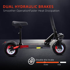 11 Inch Off-Road Electric Scooter – IPX5 Foldable E-Scooter with Seat and Headlamp