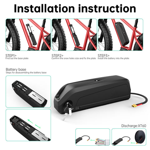 Electric Bicycle Battery 13Ah 48V Lithium Rechargeable 30A BMS with 2A Charger for 1000w Electric Bicycle Battery 13Ah 48V Lithium Rechargeable 30A BMS with 2A Charger for 1000w