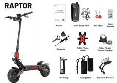 Raptor Dual 250W Motor Electric Scooter – 60V, 11" Foldable Design Raptor Dual 250W Motor Electric Scooter – 60V, 11" Foldable Design
