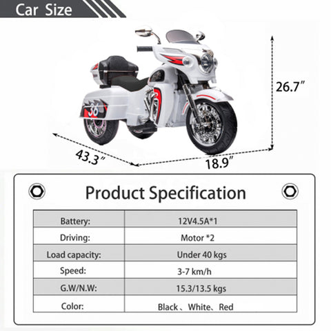 12V Kids Ride-On Electric Motorcycle – Two Seat Battery Powered Toy 12V Kids Ride-On Electric Motorcycle – Two Seat Battery Powered Toy