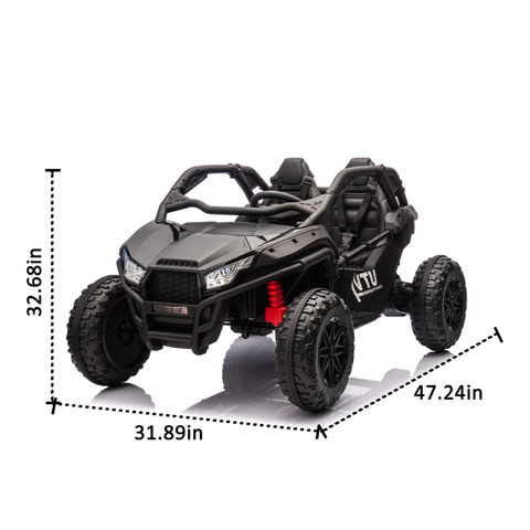 24V Two-seater Kids Ride on Scooter W/Parents Control,20in Seat Width,400W,Four-wheel Suspension,Bluetooth,MP3,3.73-4.97MPH 24V Two-seater Kids Ride on Scooter W/Parents Control,20in Seat Width,400W,Four-wheel Suspension,Bluetooth,MP3,3.73-4.97MPH