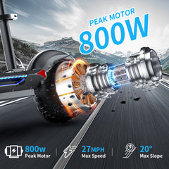 800W Foldable Electric Scooter with Seat – 2 Wheel Adult E-Scooter