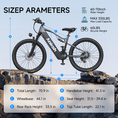 Electric Bike 26''*2.6inch Fat Tire 48V20A Electric Bike 500W City Bike Ebike