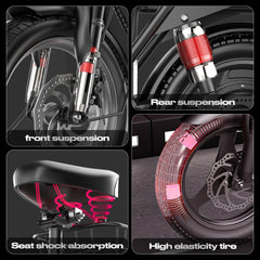 48V Foldable Electric Bike for Adults – 15Ah Battery, City E-Bike