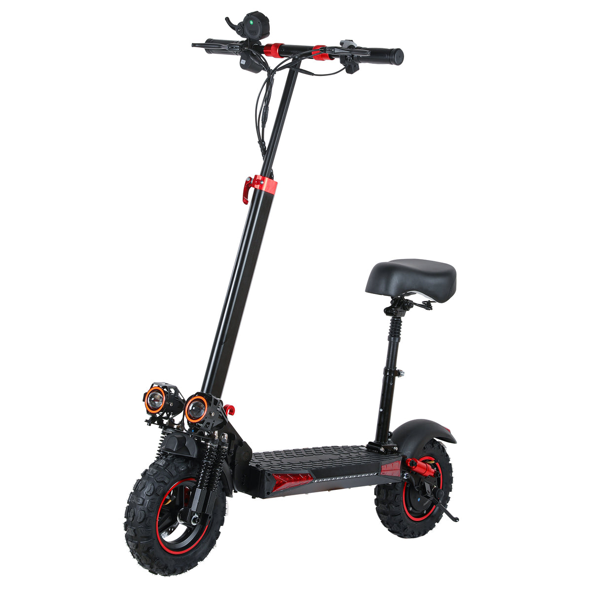 Electric Scooter for Adults - 11" Off-Road Tires  Range with Seat Foldable & IPX5  Escooter