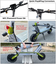 60V 6000W Dual Motor Electric Scooter – Off Road Long Range with Seat