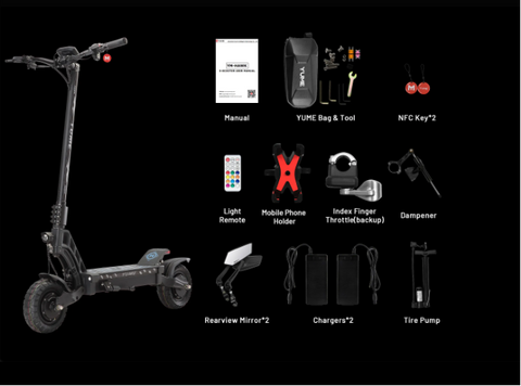 YUME Hawk 60V Dual Motor Electric Scooter – 45-Mile Range, Hydraulic Suspension