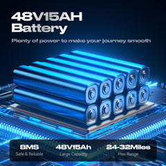 Foldable E Bike 48V 15AH Tubeless Tire Mini City Bicycle