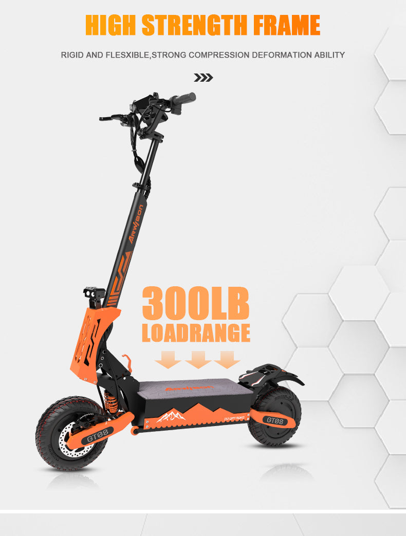 Dual Motor 11-Inch Off-Road Electric Scooter – 70KM/H Top Speed, 65KM Range, Foldable Design