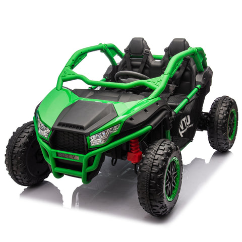 24V Two-seater Kids Ride on Scooter W/Parents Control,20in Seat Width,400W,Four-wheel Suspension,Bluetooth,MP3,3.73-4.97MPH