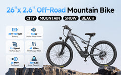 Electric Bike 500W Electric Bike Fat Tire 26 Inch 48V E Bike Electric Bicycle for Adults