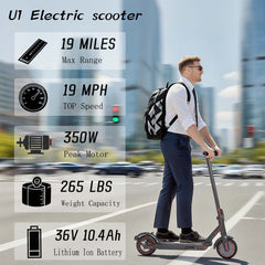 350W Foldable Electric Scooter for Adults – Smart App Control, 30KM/H Commuter E-Scooter