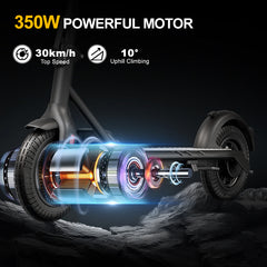 350W 36V Foldable Electric Scooter – 10 Inch Drum Brake for Adults
