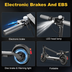 350W 36V Foldable Electric Scooter – 10 Inch Drum Brake for Adults