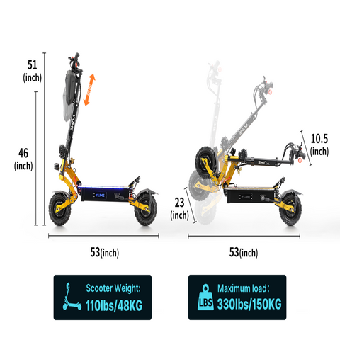 60V Dual Motor Foldable Electric Scooter – 11 Inch Brushless E-Scooter