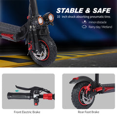 Electric Scooter for Adults - 11" Off-Road Tires  Range with Seat Foldable & IPX5  Escooter