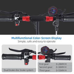 Electric Scooter for Adults - 11" Off-Road Tires  Range with Seat Foldable & IPX5  Escooter