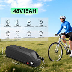 48V 13Ah Li-Ion Battery Pack – Rechargeable for 1000W E-Bike