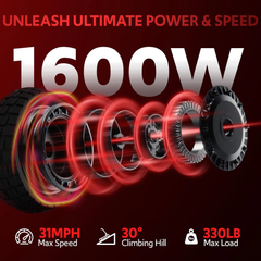 1600W Foldable Electric Scooter – 11 Inch Tire 18Ah Battery