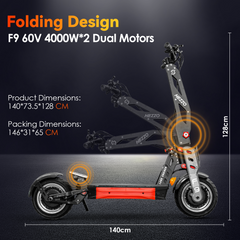 High-Performance 8000W Dual Motor Electric Scooter – 60V 40Ah Fat Tire Foldable E-Scooter, 90KM/H